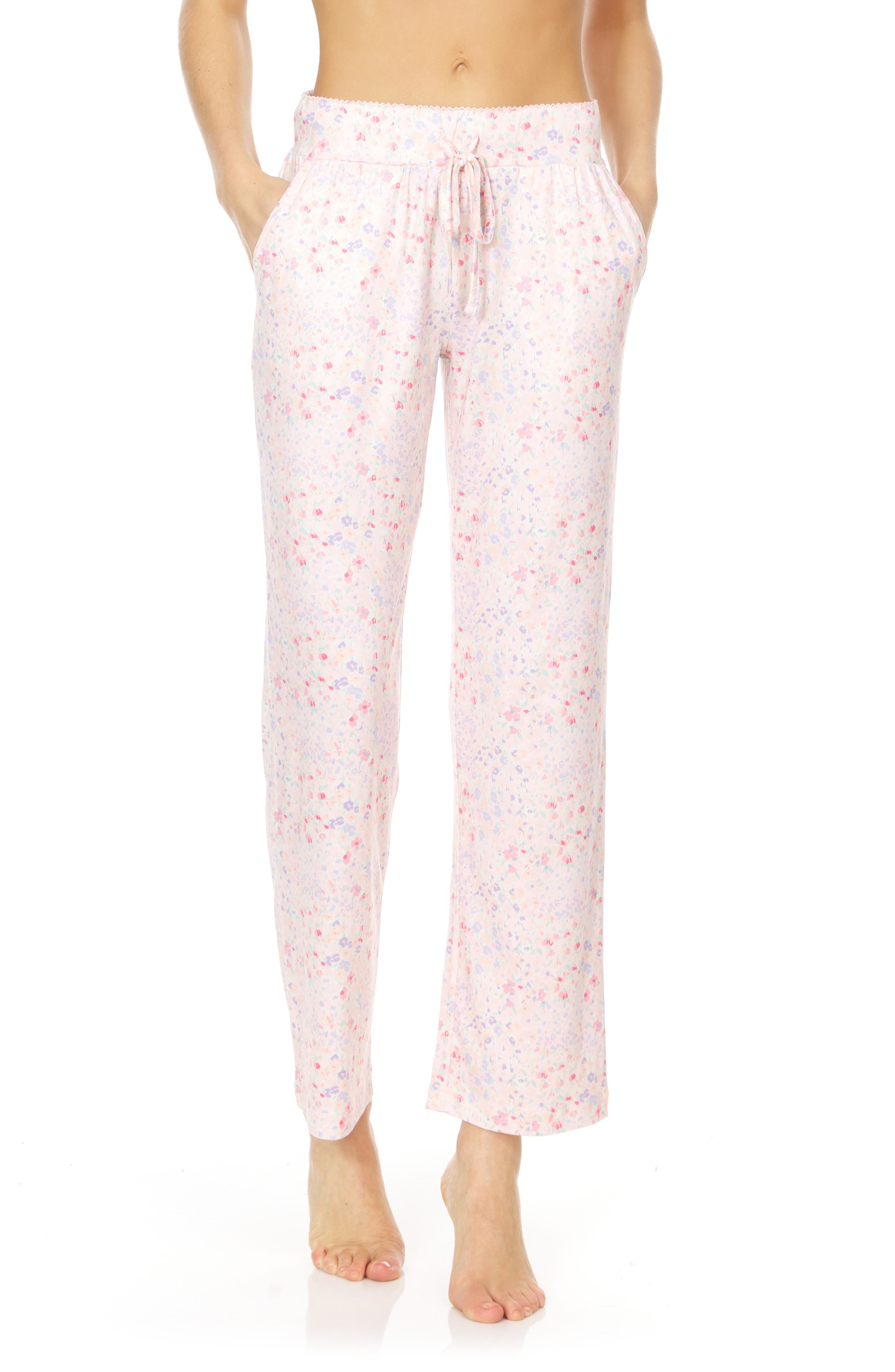 Flora Nikrooz Jogger Pant w/ Pockets and Elastic Drawstring Waist Pajama Gray S 